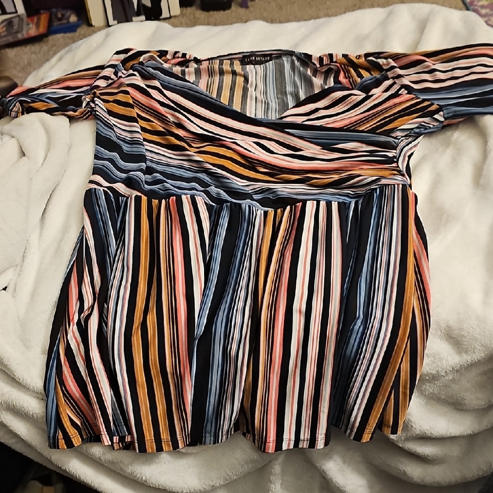 Lane Bryant 14/16 Striped Multicolor Women's Top